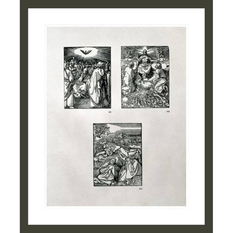 La série «Small Passion» (sens des aiguilles d'une montre): Pentecost Last Judgement Agony in the Garden par Albrecht Dürer - Impression Giclée sur cadre
