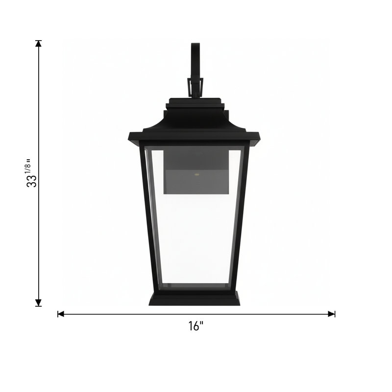 Warren LED Outdoor Wall Lantern, 33.125" H x 16" W x 17.75" D
