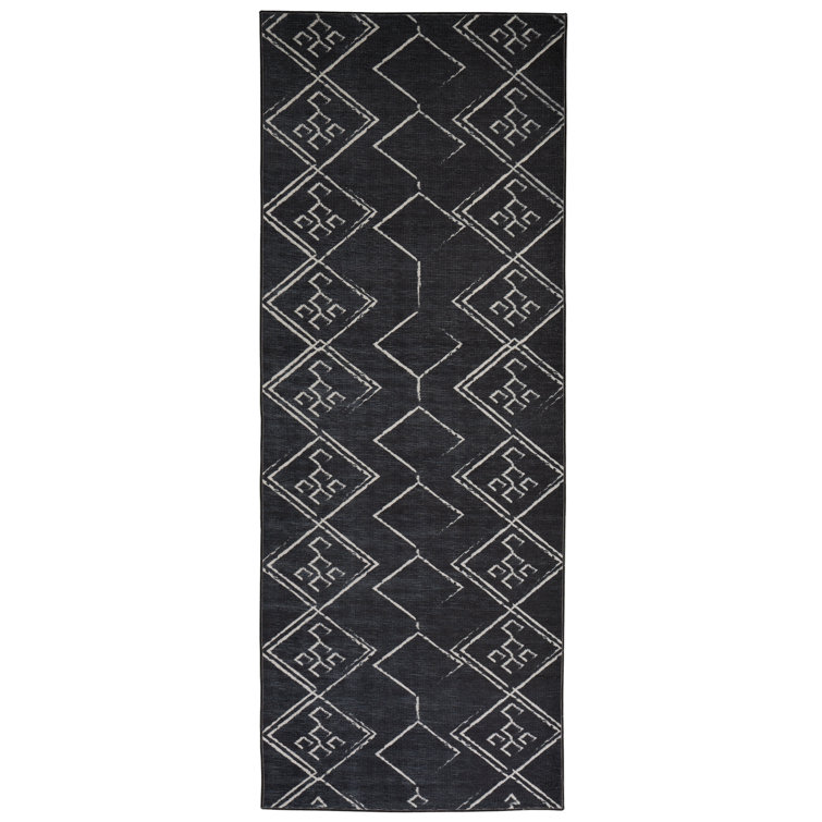 Union Rustic Gorka Performance Black/White Rug