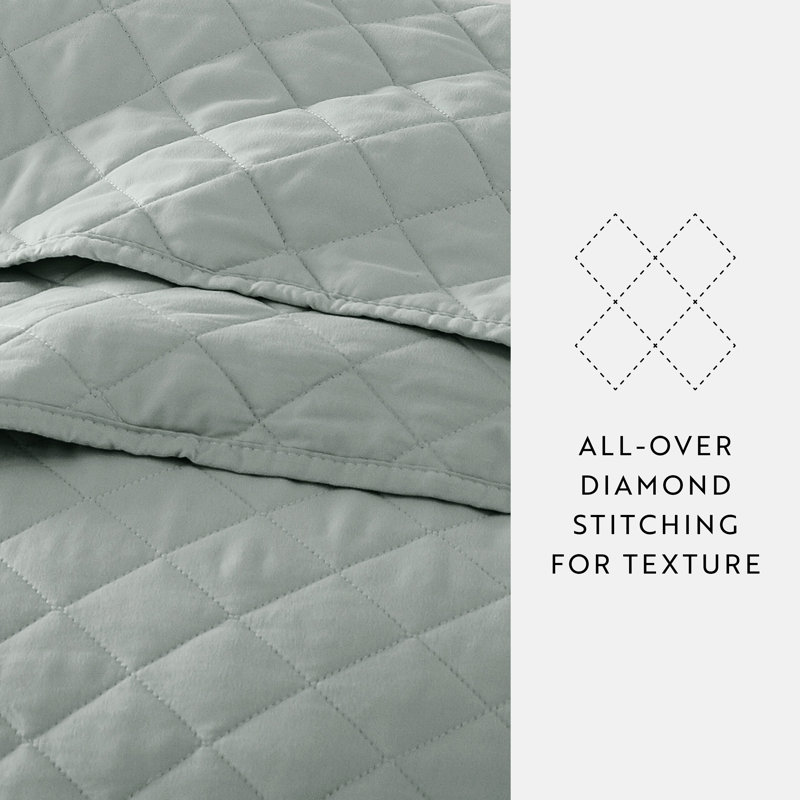 Eucalyptus Twin Microfiber Reversible Quilt Set with Shams