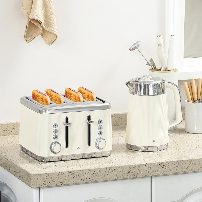 Kettle and Toaster Set, Cream