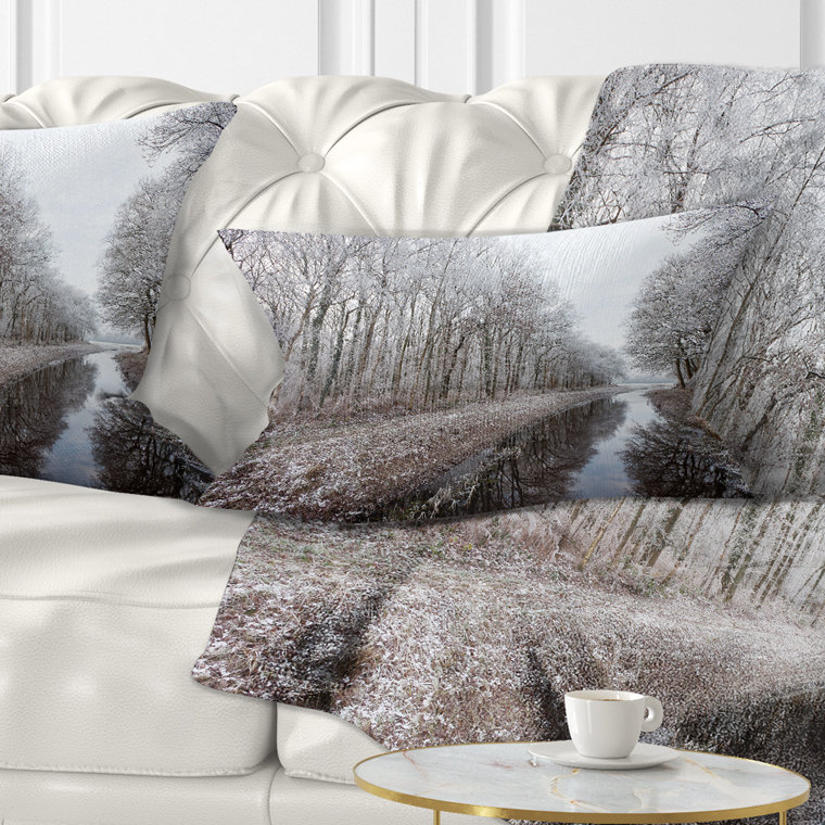 Coussin lombaire imprimé arbres en hiver