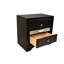 Table de chevet 2 tiroirs en bois noir - Solution de rangement pour chambre à coucher traditionnelle avec tiroirs robustes-1931107027