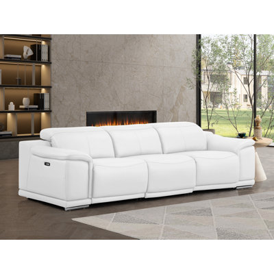 Genuine Leather Sofa With 3 Power Recliners