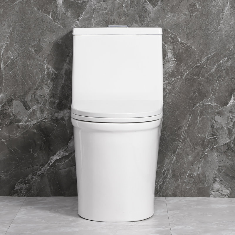 Yingze Compact One-Piece Toilet for Small Bathrooms – 23" Ultra-Short Depth, Dual Flush (1.0/1.28 GPF), White, Elongated, Soft-Close Seat, Easy DIY Install