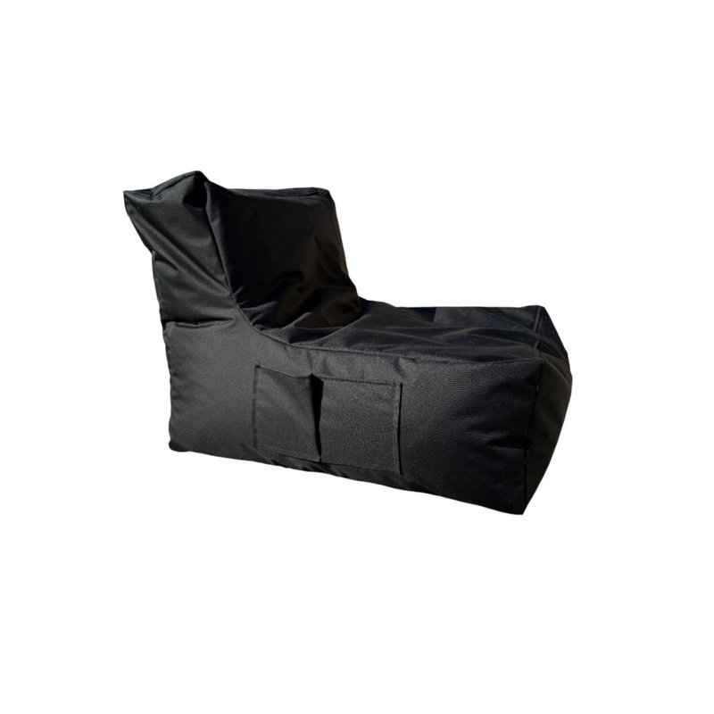 Fauteuil à billes noir de qualité supérieure, 29,5 po x 27,6 po x 37,4 po | 100% polyester, tissu imperméable, housse zippée amovible | Rempli de perles de polystyrène recyclées pour le confort, idéal pour le salon et les espaces pour enfants