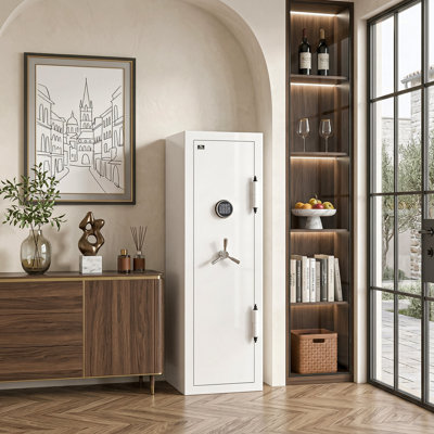Tigerking Large Fireproof Safe, 8.12 Cu. ft. Steel Home Safe Box with Password Lock for Home and Office, White