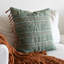 Housse de coussin bohème en coton vert tissé à la main brodée à la main-1740978553