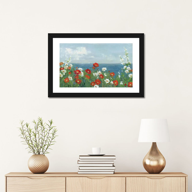 «Through the Flowers» par Sally Swatland - reproduction d'art, Papier noir, Blanc, H 16 po x l 24 po x P 1 po