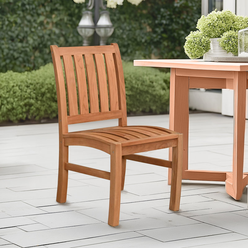 Teak Wood Abaco Outdoor Patio Dining Side Chair