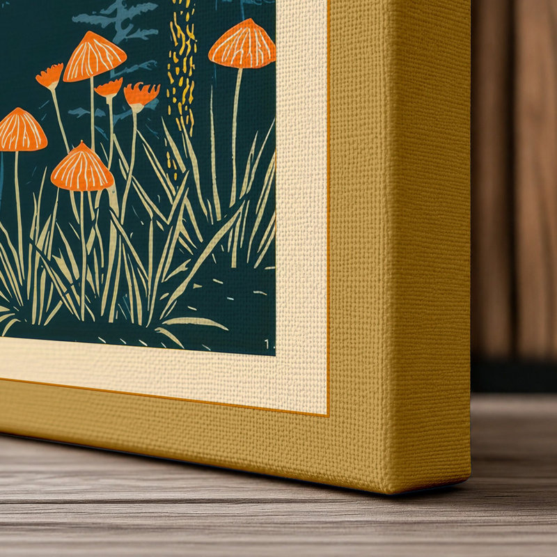 Mountain at Sunset Rustic - Wrapped Canvas, 30x20 - 76.2 x 50.8 cm, Ochre Border