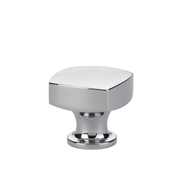 Urban Modern 1 1/4 Length Square Knob, Polished Chrome