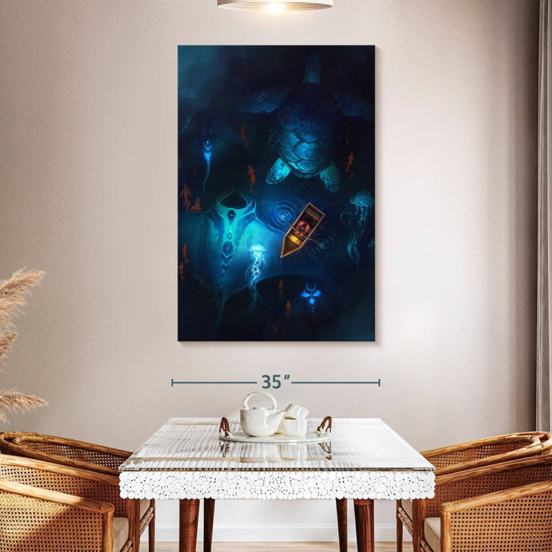 Kelan Night Fishing Adventure, 51" H x 34" W