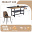 Ensemble de table de salle à manger 9 pièces en bois avec fonction de rangement et chaises en similicuir-1763524376