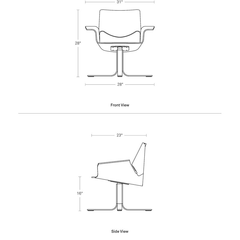 Buttercup Swivel Task Chair, Walnut/Stainless Steel