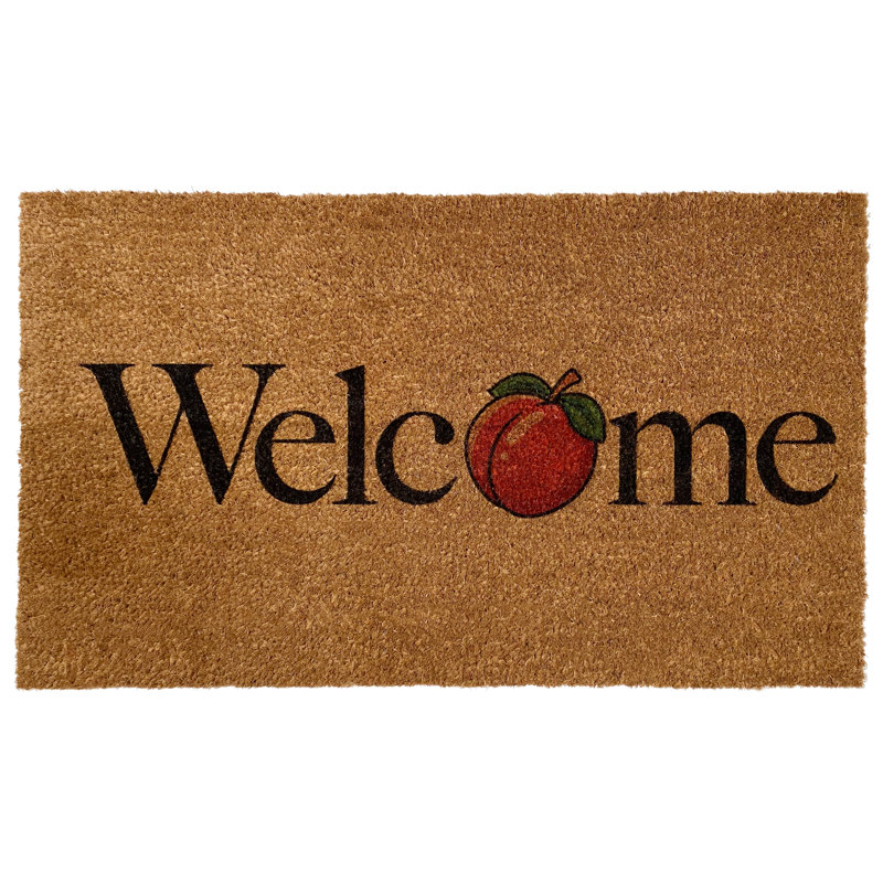 Paillasson intérieur / extérieur 29 po x 17 po Peach Welcome, L 17 po x L 29 po