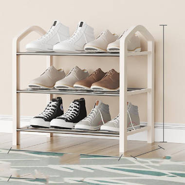 Small Narrow Dustproof 5 Pair Shoe Rack Rebrilliant Finish: White