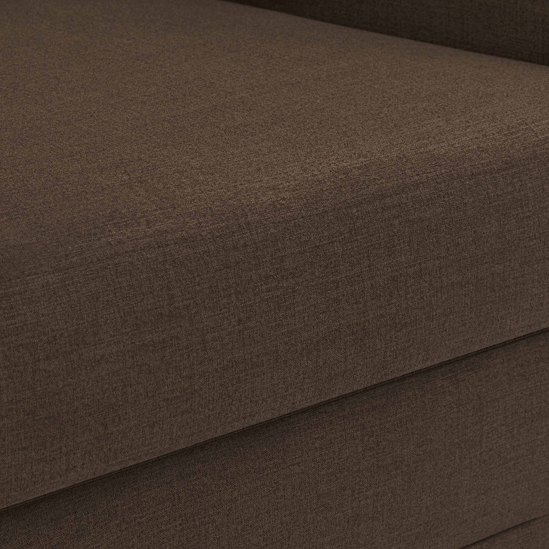 Kimora 86.5" Round Arm Sofa, Brown Linen Textured Fabric