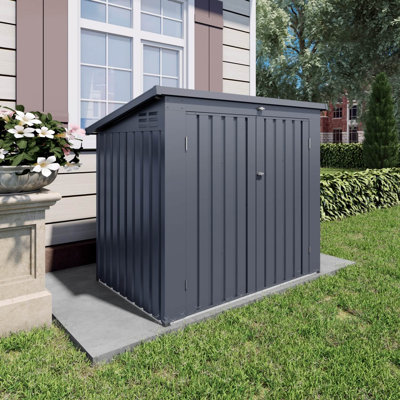 Remise pour poubelle d'extérieur pour 2 bacs - poubelle en métal, imperméable et ventilée - petite remise pour générateur, jardin, cour, patio