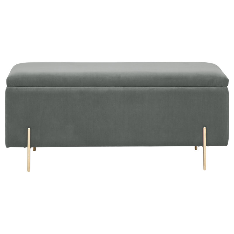 Baringer Upholstered Storage Bench, Grey