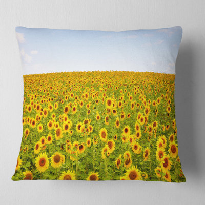 Beautiful Sunflowers Garden - Floral Printed Throw Pillow