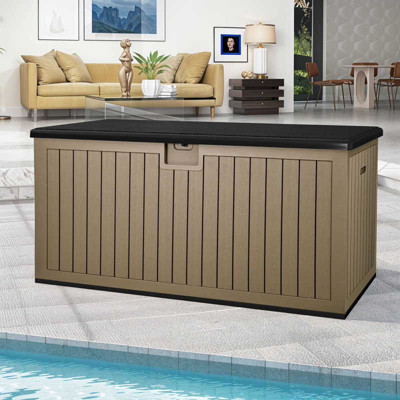 Boîte de rangement pour terrasse Edrosie Inc, Brun, 230