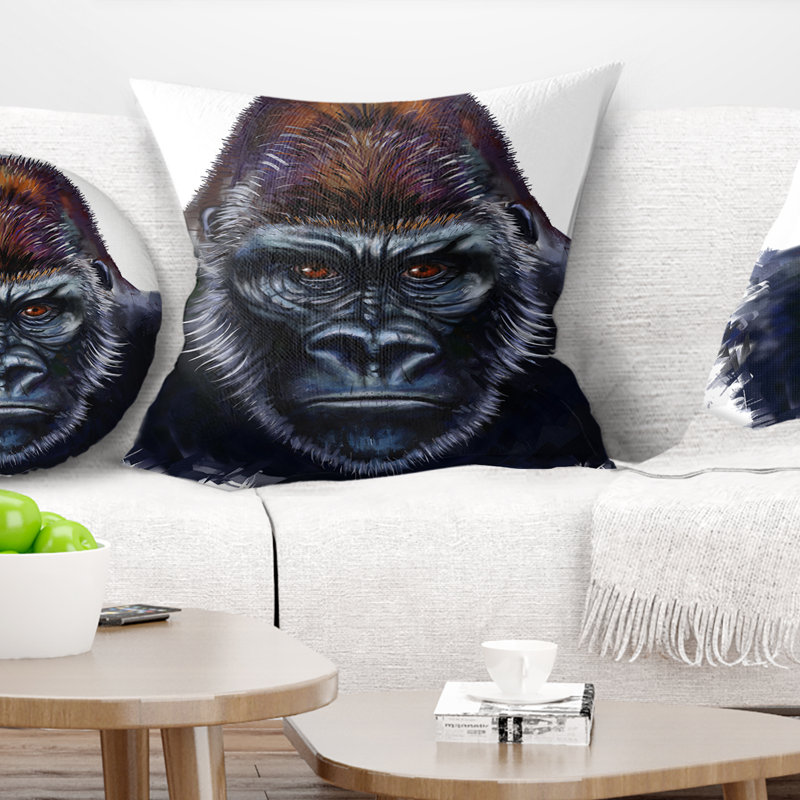 Coussin Gorilla, 16 po x 1 po, Coussin décoratif