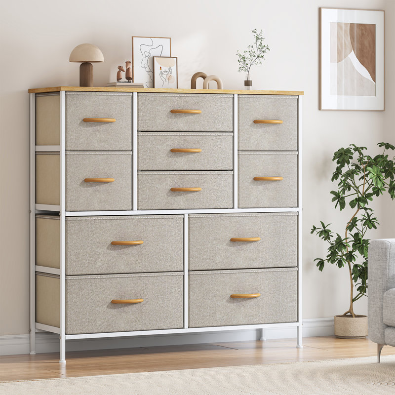 100 cm W Chest of 11 Drawers, Khaki