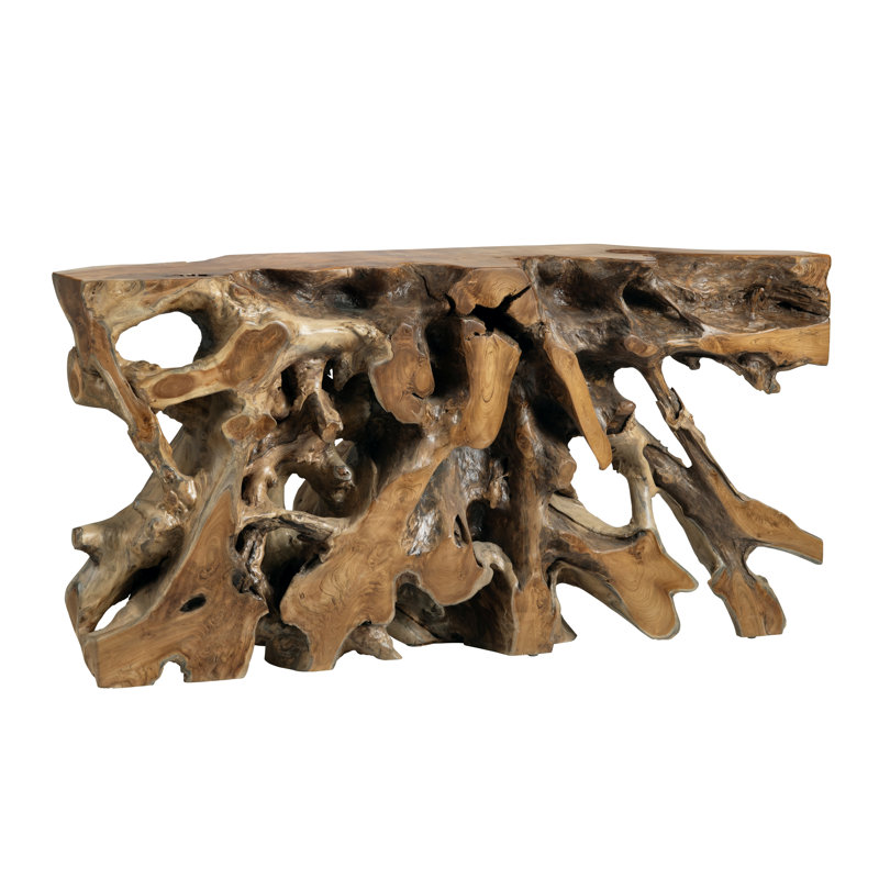 63 In. Tan Solid Wood Accent_Console_Sofa Table
