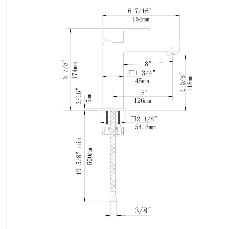 Topcraft Single-Hole, Single-Handle Bathroom Faucet