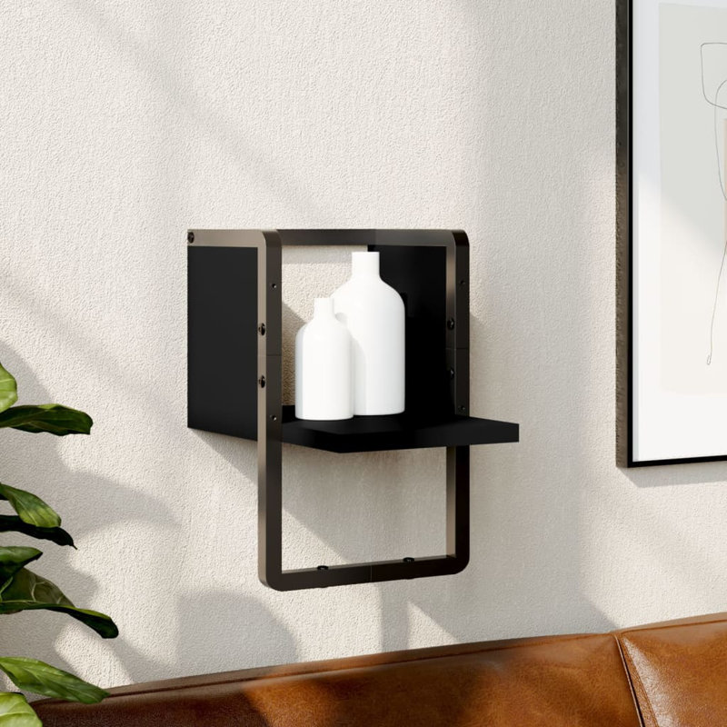 Narita Bracket Shelf, 20cm H x 25cm W x 30cm D, Black