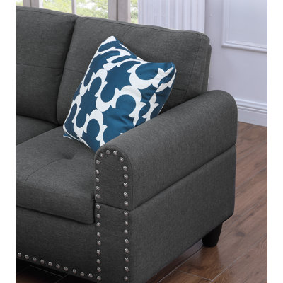Storage Ottoman - Paired L - shaped Sofa in Beige