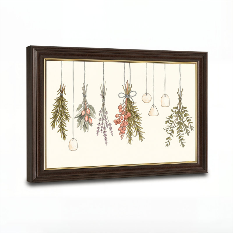 Antique Gold Framed，Canvas Wall Art for Living Room, Bedroom, Office or Entryway – Decorative Wall Decor with Herbal Bouquet