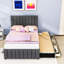 Upholstered Platform Bed with Twin Trundle and 3 Storage Drawers-19470078-19470076