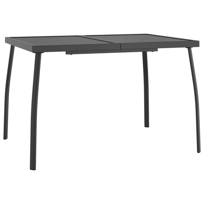 Latitude Run Garden Table Anthracite 100X100x72 Cm Steel Mesh, 72cm H x 80cm W x 110cm D