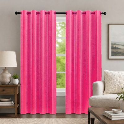 2Pcs Vibrant Hot Curtains, Solid Colour Window Panel, Modern Minimalist Style Grommet Drapes, Window Treatment for Bedroom Living Room Decor