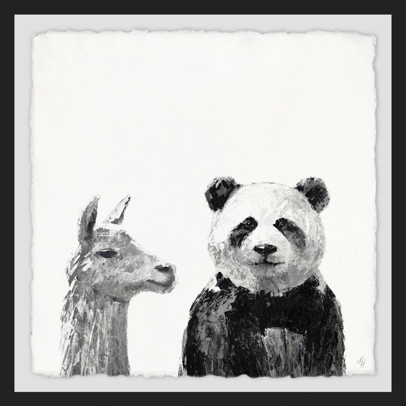 «Panda Buddy», reproduction d'art encadrée, H 32 po x l 32 po x P 1,5 po