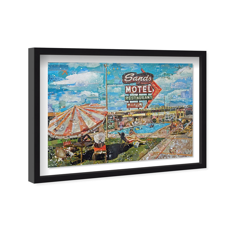 Oliver Gal Katy Hirschfeld - Motel Daze Nautical - Luxury Shadowbox Framed Wall Art, 37.5" H x 55.5" W
