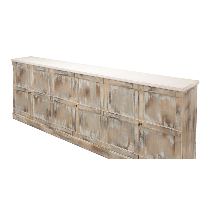 Boxholm 112'' W Solid Wood Sideboard, White/White