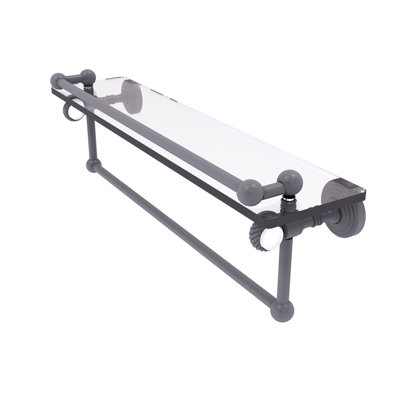 Jarrell Glass Bracket Shelf with Towel Bar