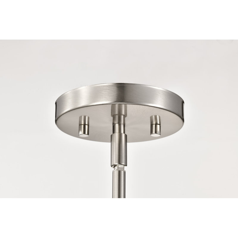 Grande suspension Royale - verre nervuré, H 5,75 po x l 4,92 po x P 4,92 po, Nickel brossé