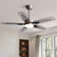 Ventilateur de plafond de 42 po en nickel brossé avec éclairage DEL à intensité variable, moteur CC et télécommande par application pour chambre, salle à manger et salon