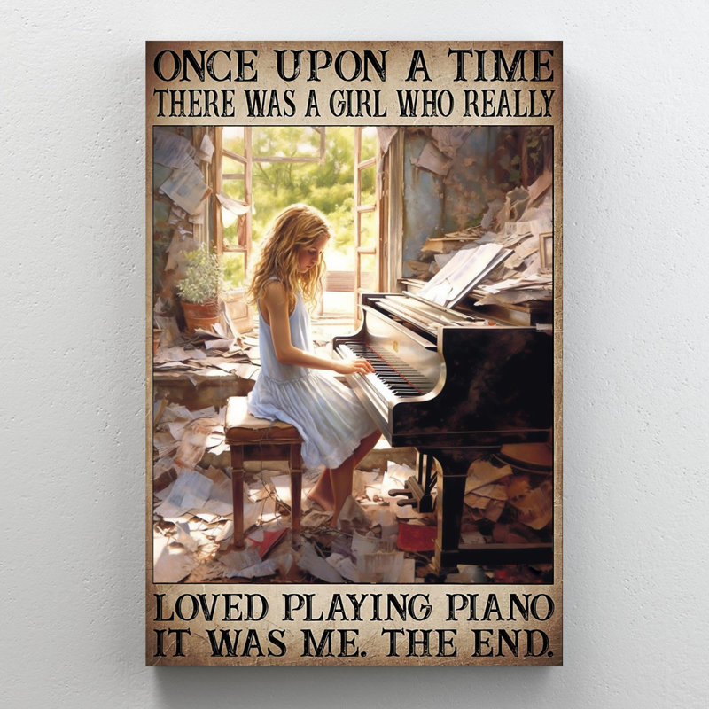 Impression sur toile, "A Girl Who Really Lived Play Piano", null