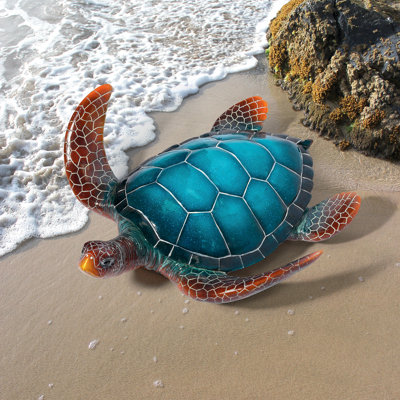 Blue Sea Turtle Garden Statue