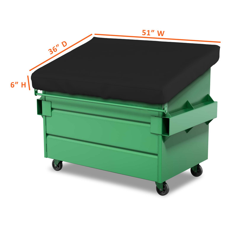 Heavy Duty Multipurpose Outdoor Dumpster Cover, Durable & UV Resistant Waterproof Trash Can Cover, Black