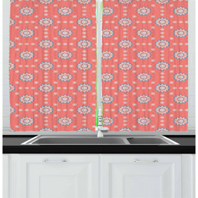 Damask Tailored Kitchen Curtain
