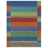 Gemstones Hand-Woven Wool Blue/Red/Orange Area Rug