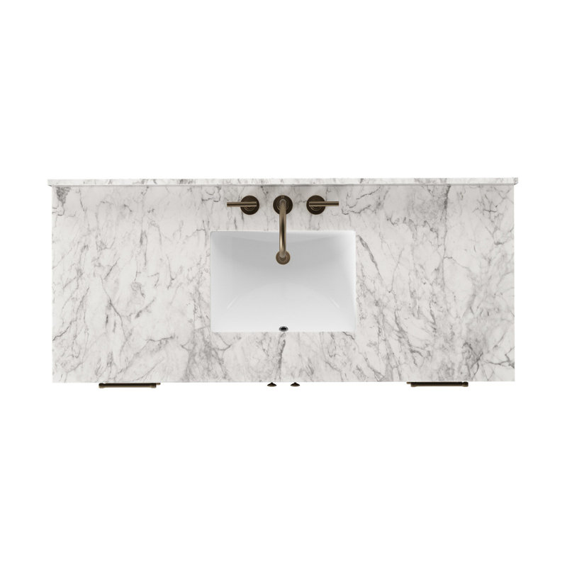 Anthem Single Wide Vanity-Carrara Marble, Black