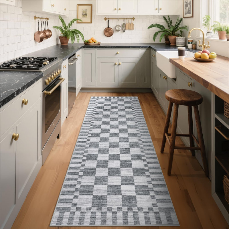 Checkered Rug for Living Room Washable Bedroom Rugs Non Slip Back Modern Classic Area Rug for Kids Boys Bedroom Home Decor Carpet for Dining Room Office