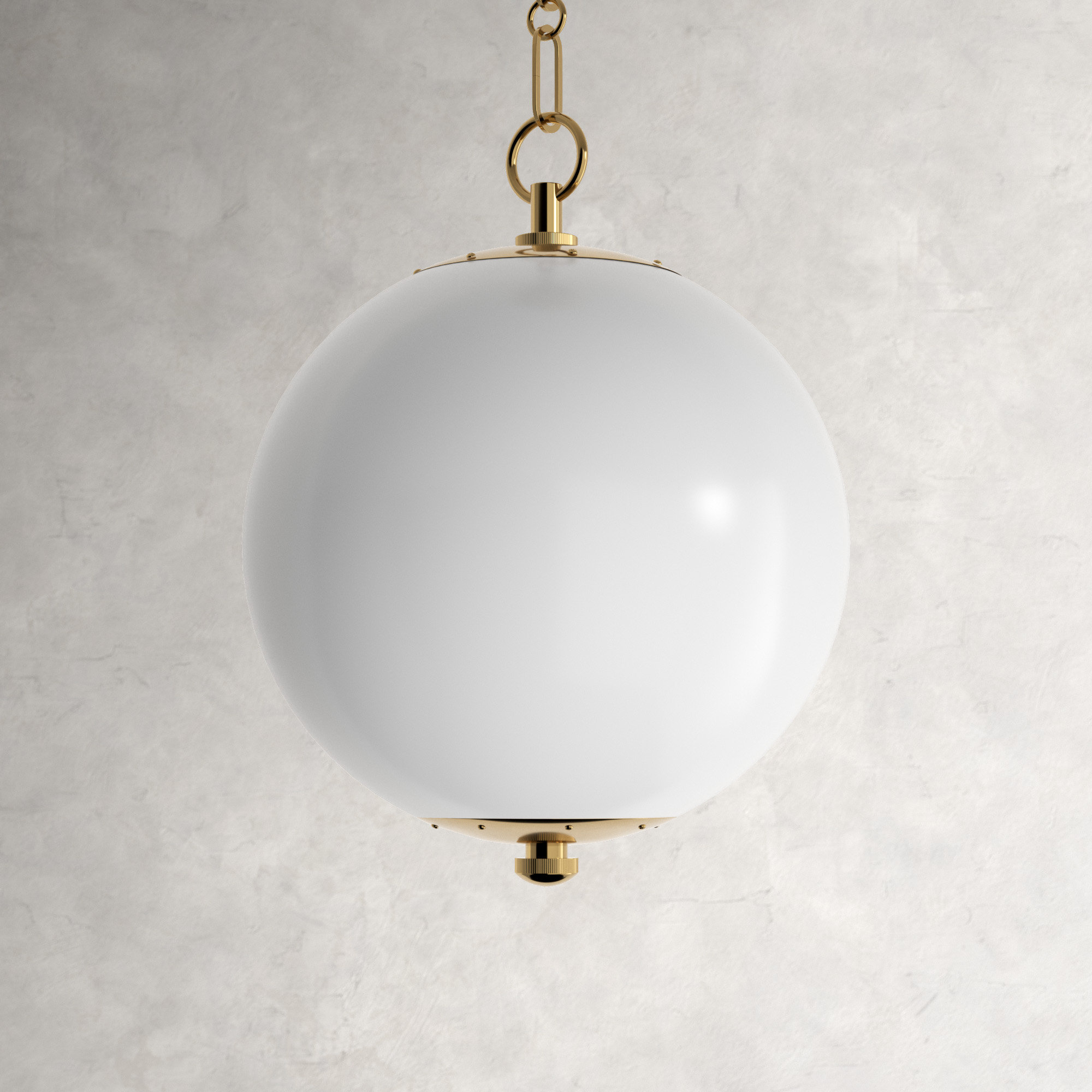 Sphere No.1 Pendant by Mark D. Sikes, Aged Brass, 20.5" H x 16" W x 16" D